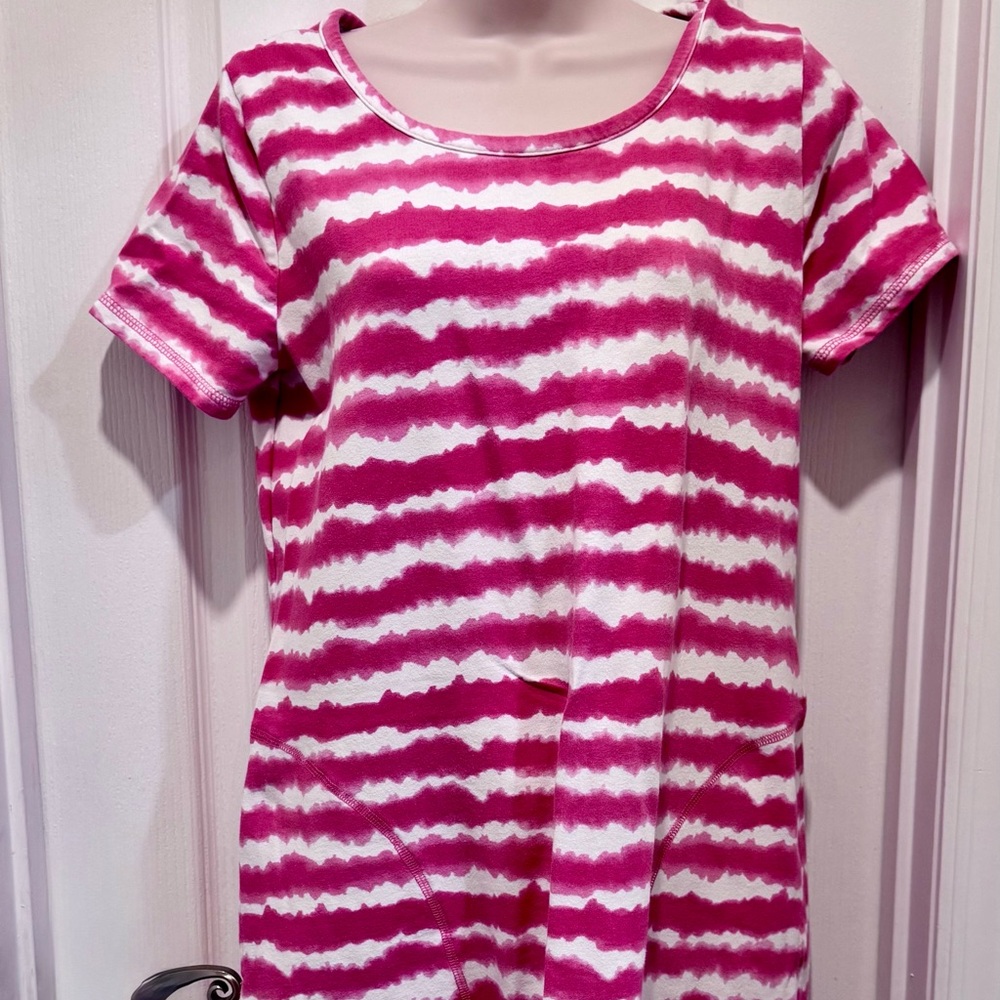 Talbots Pink and White dress or beach coverup size M